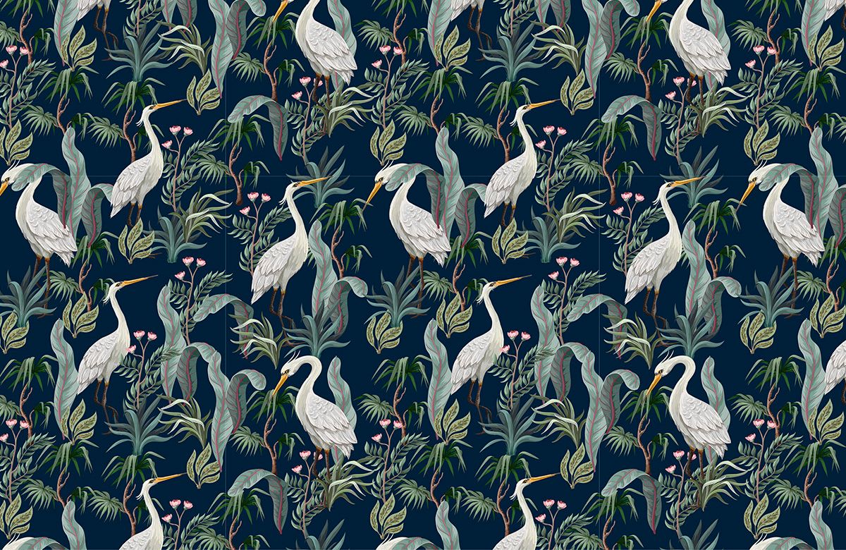 blue-chinoiserie-design-Singular design large mural-roll