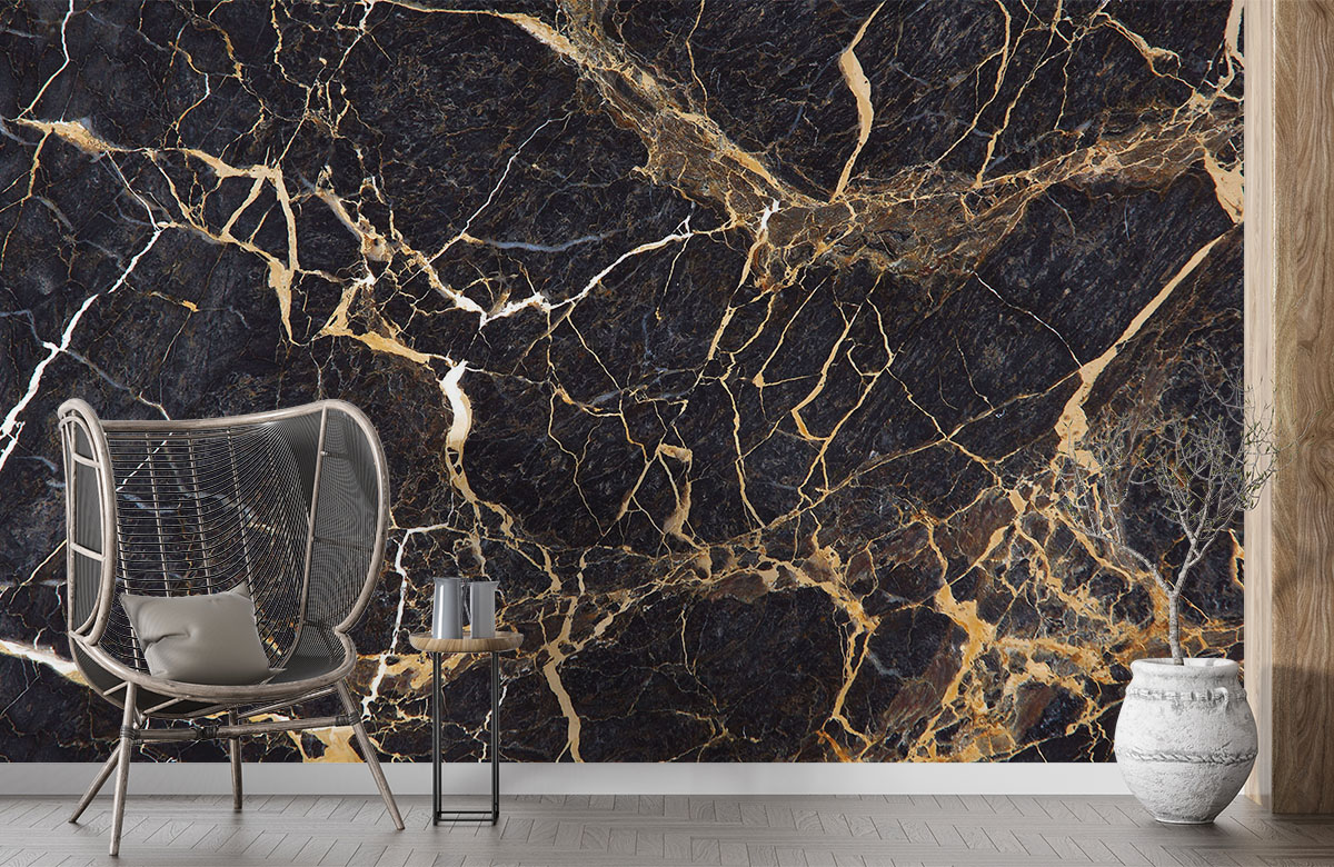 Gray Marble With Gold Veins Peel and Stick Wallpaper - Etsy