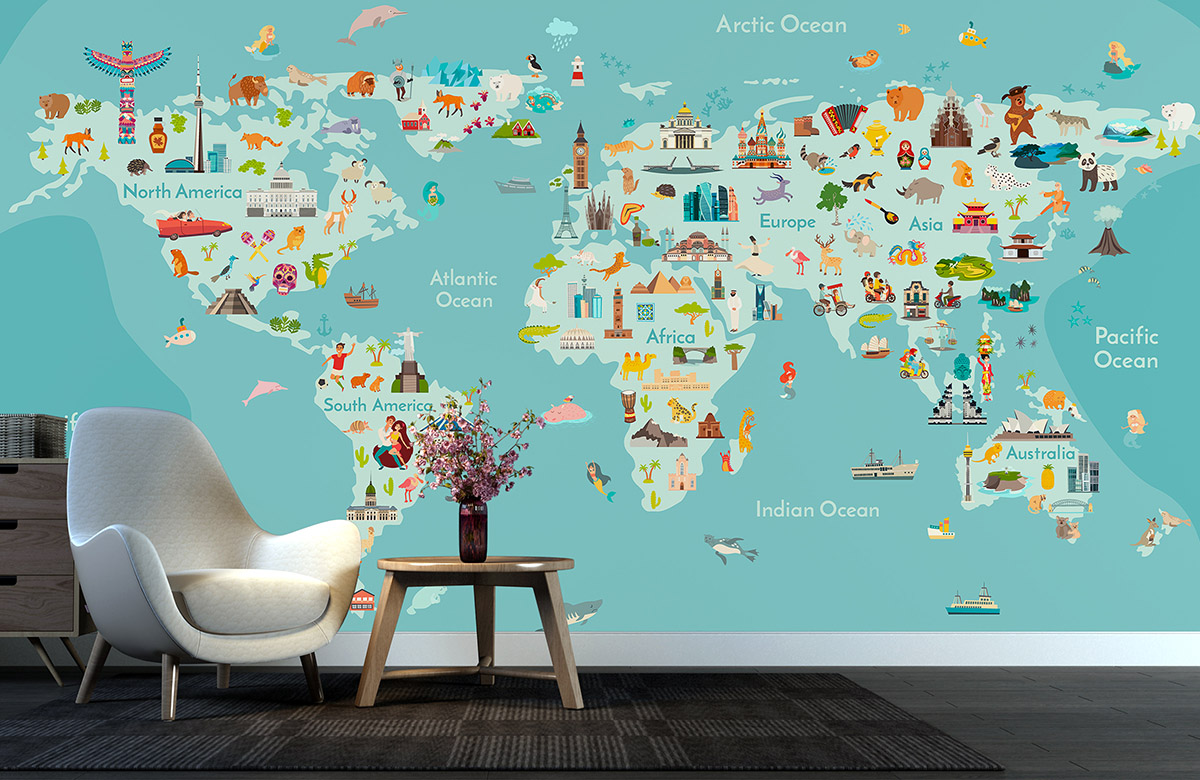 World Map Vector  Print A Wallpaper