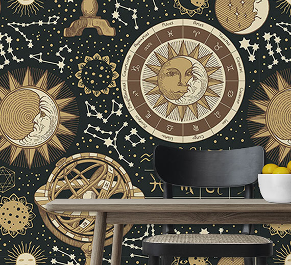black-zodiac-design-Seamless design repeat pattern wallpaper-thumb
