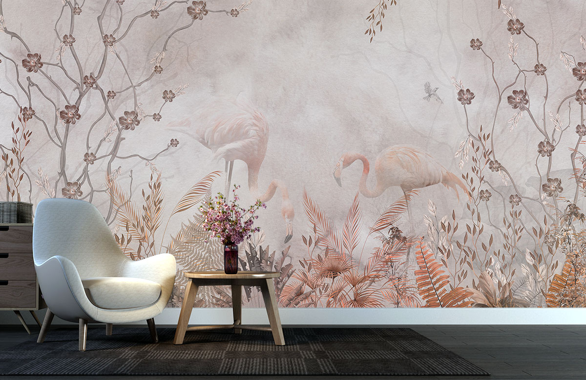 Shop Misty Flamingo Haven Foggy Forest Wallpaper  Morphico
