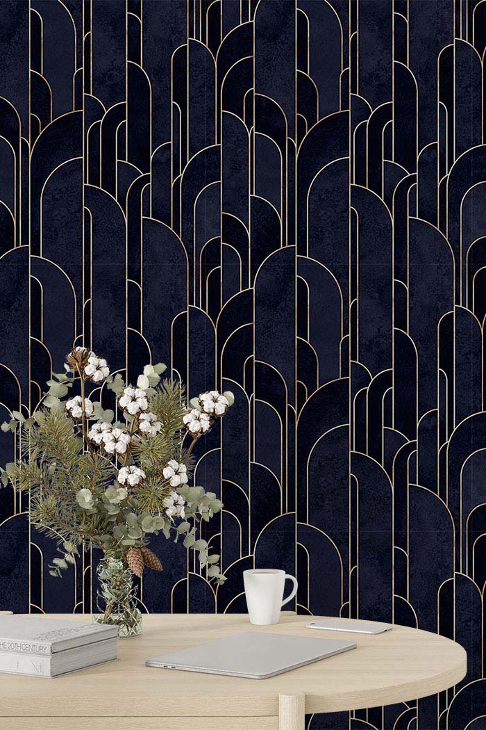 purple-golden-arch-geometric-pattern-wallpaper-detailed