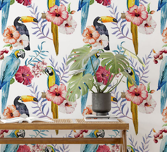 white-birds-design-Seamless design repeat pattern wallpaper-thumb