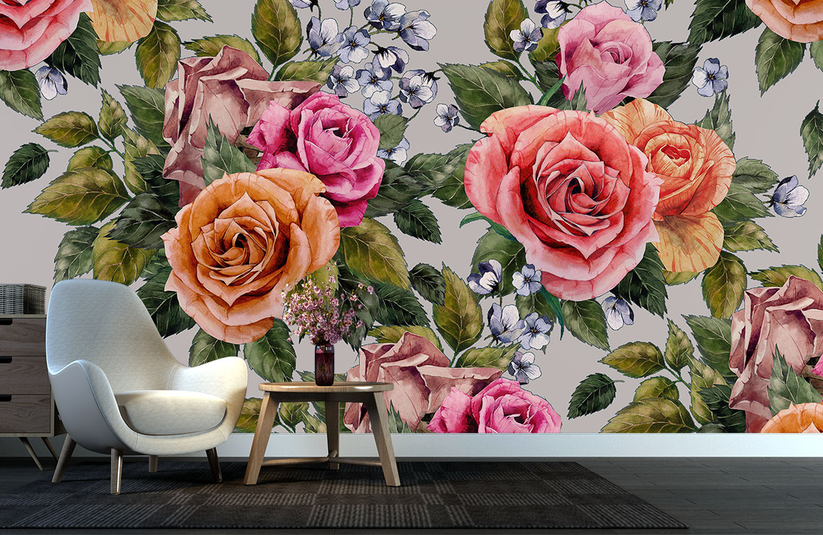 Floral wallpaper for best sale walls