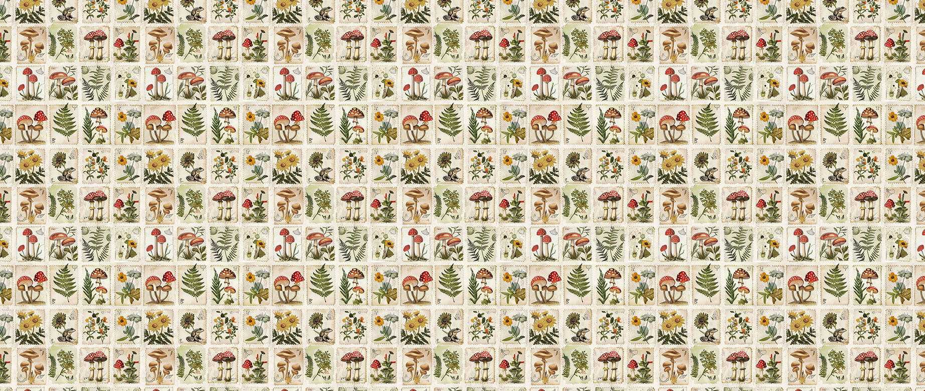 stamp-collage-of-botanical-design-wallpaper-wide-view