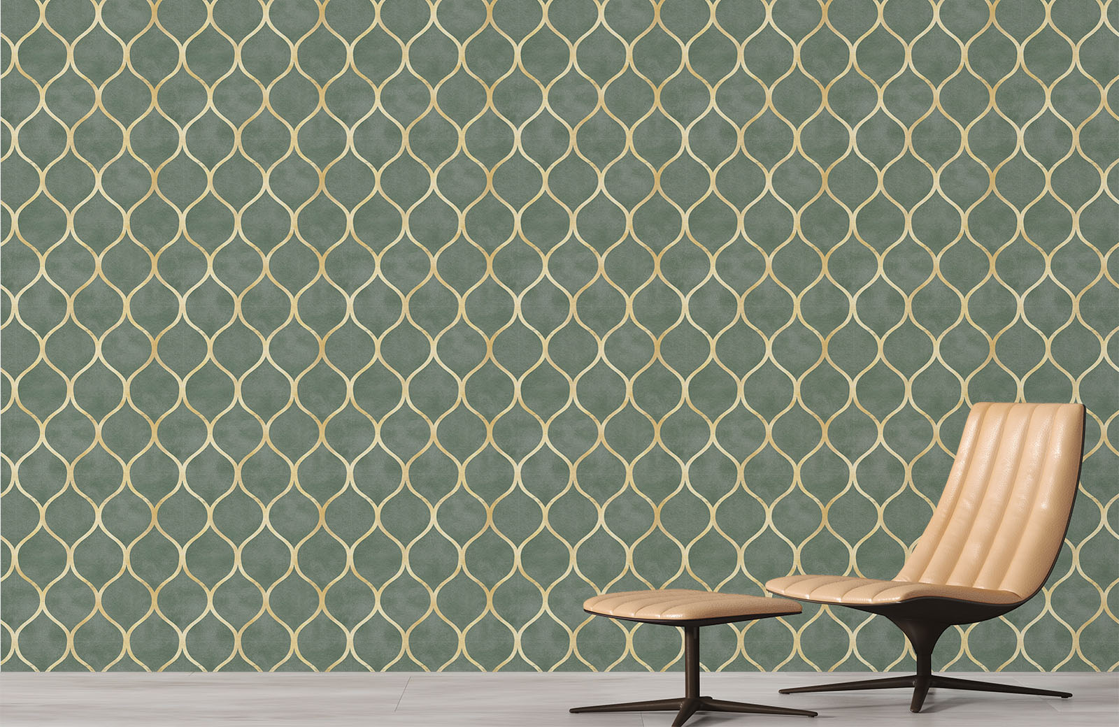 gold-damask-wallpaper-with-chair